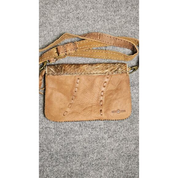 Handmade Genuine Leather Cowhide Crossbody Bag Turquoise Tooled Boho Western - Picture 2 of 4